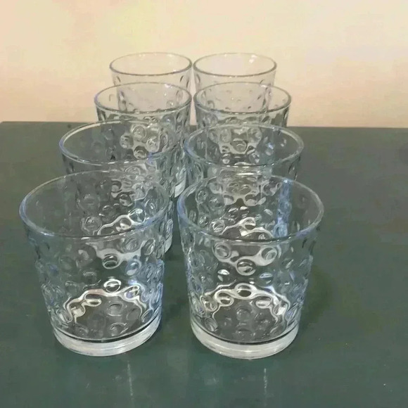 Set of 8 vintage Libbey clear bubble glass tumblers - Picture 1 of 6